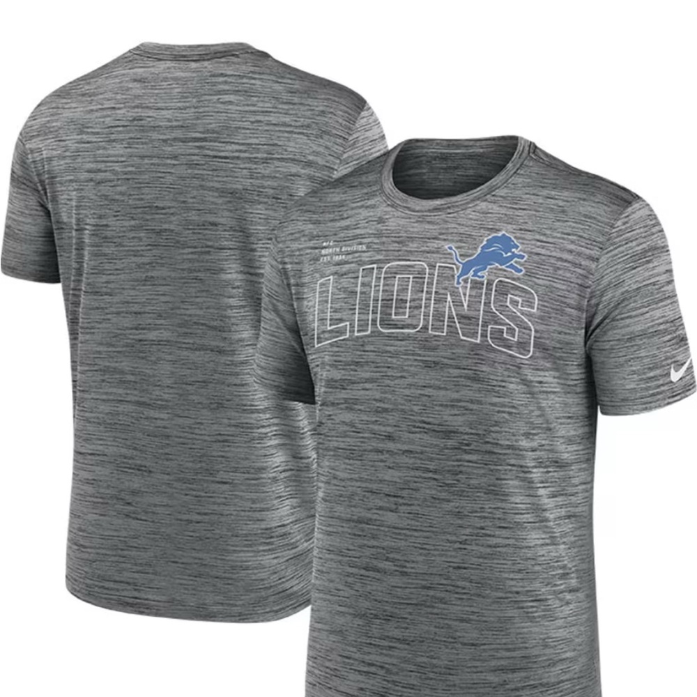 NIKE DETROIT LIONS PRIMETIME VELOCITY ARCH SHORT SLEEVE T SHIRT, S